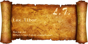Lex Tibor névjegykártya